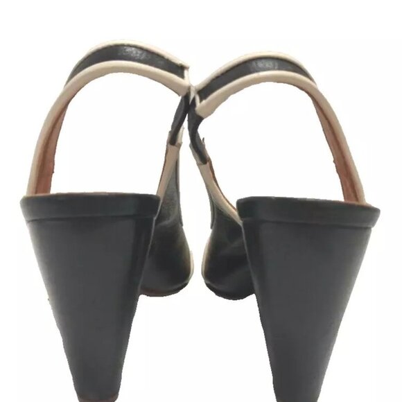 Chie Mihara BLACK & YELLOW Leather peep-toe Slingback Heeled Sandals 36.5 - Picture 3 of 5